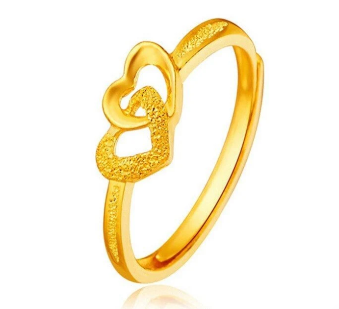 Gold Plated Retro Heart Ring