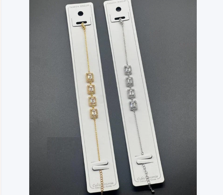 Square Crystal Link Adjustable Bracelet