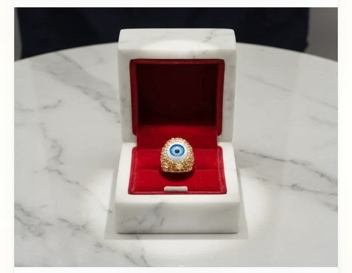 Evil Eye Crystal Statement Ring