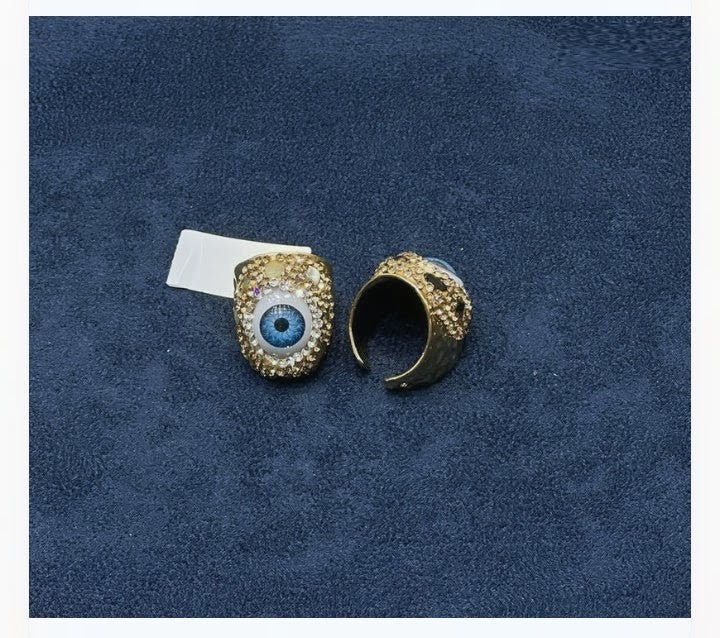 Evil Eye Crystal Statement Ring