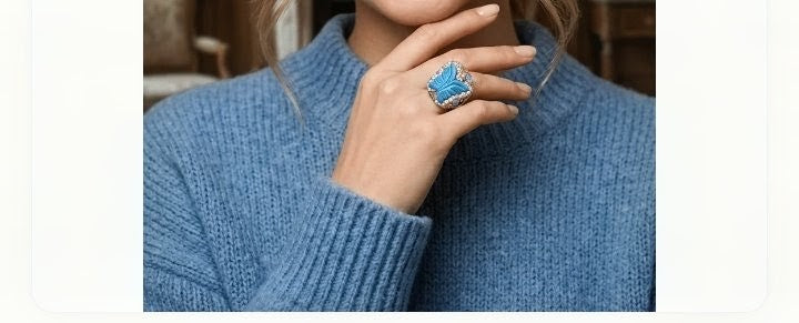 Butterfly Crystal Statement Ring